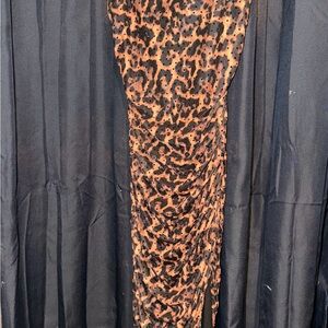 Leopard Print Ruched dress